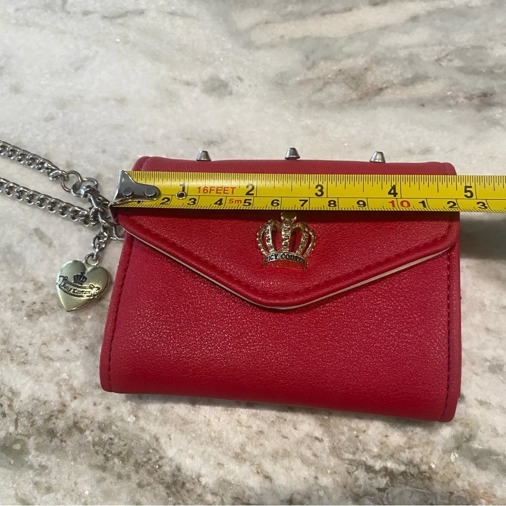 Juicy Couture Red Studded Crown Wallet w/ Chain